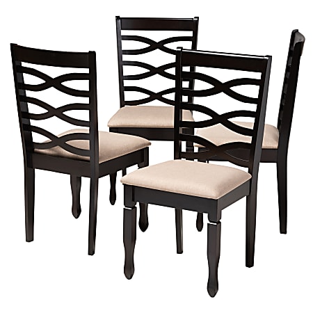 Baxton Studio 9405 Lanier Dining Chairs, Brown, Set Of 4 Chairs