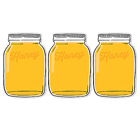 Eureka Paper Cut-Outs, The Hive Mason Jar, 36 Cut-Outs Per Pack, Set Of 3 Packs