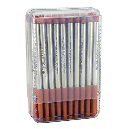 Monteverde® Ballpoint Refills For Sheaffer Ballpoint Pens, Medium Point, 0.7 mm, Brown, Pack Of 50 Refills
