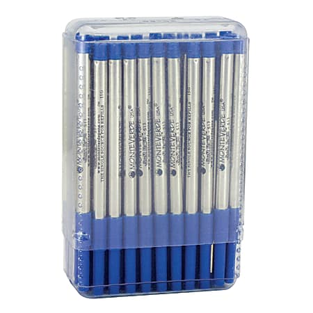 Monteverde® Ballpoint Refills For Sheaffer Ballpoint Pens, Medium Point, 0.7 mm, Blue, Pack Of 50 Refills