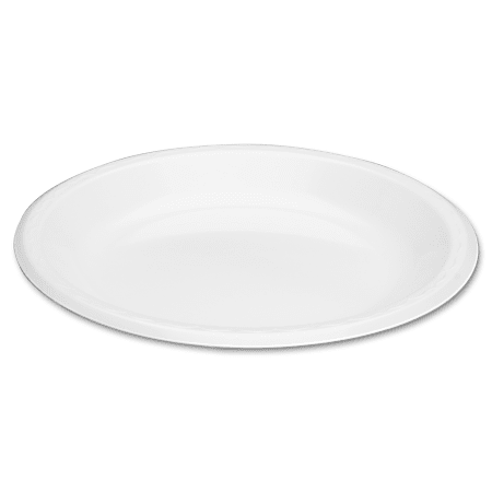 Genpak Elite Laminated Dinner Plates - 10.25" Diameter Plate - Foam Plate - Disposable - 500 Piece(s) / Carton