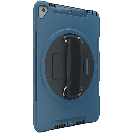 CTA Digital: Protective Case with Build in 360? Rotatable Grip Kickstand for iPad 7th & 8th Gen 10.2?, iPad Air 3 & iPad Pro 10.5?, Blue - Impact Resistant, Drop Resistant - Silicone - Hand Strap - 10.3" Height x 7.3" Width x 0.8" Depth - 1 Pack