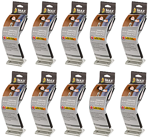 Duck® Brand Max Strength Hands-Free Arm-Operated Door Pulls, Pack Of 10 Door Pulls