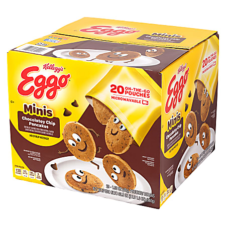 Eggo Minis Frozen Chocolatey Chip Pancake Bites, 33.8 Oz, Pack Of 20 Bags