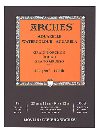 Arches® Watercolor Pads, 9" x 12", Rough, 140 Lb, White, Pack Of 2