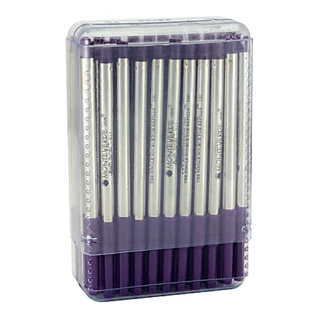 Monteverde® Ballpoint Refills For Sheaffer Ballpoint Pens, Medium Point, 0.7 mm, Purple, Pack Of 50 Refills