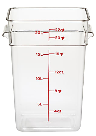 Cambro Camwear 22-Quart CamSquare Storage Containers, Clear, Set Of 6 Containers