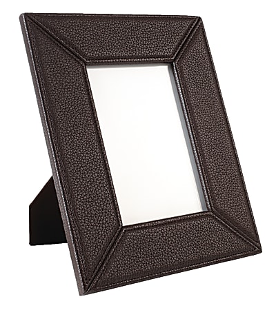 Realspace™ Leatherette Photo Frame, 9"H x 7"W x 1/2"D, Brown
