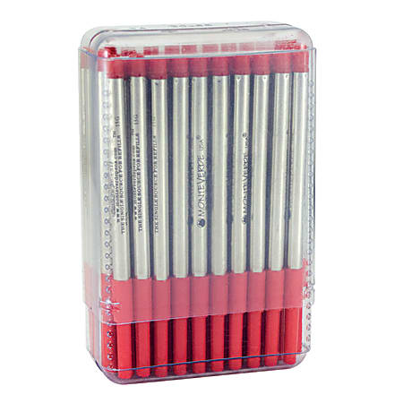 Monteverde® Ballpoint Refills For Sheaffer Ballpoint Pens, Medium Point, 0.7 mm, Red, Pack Of 50 Refills