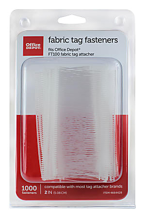 Office Depot® Brand Tag Fasteners, 2, White, Pack Of 1,000 Fasteners