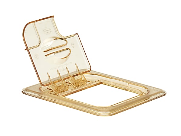 Cambro H-Pan High-Heat GN 1/6 Notched FlipLids, Amber, Set Of 6 Lids