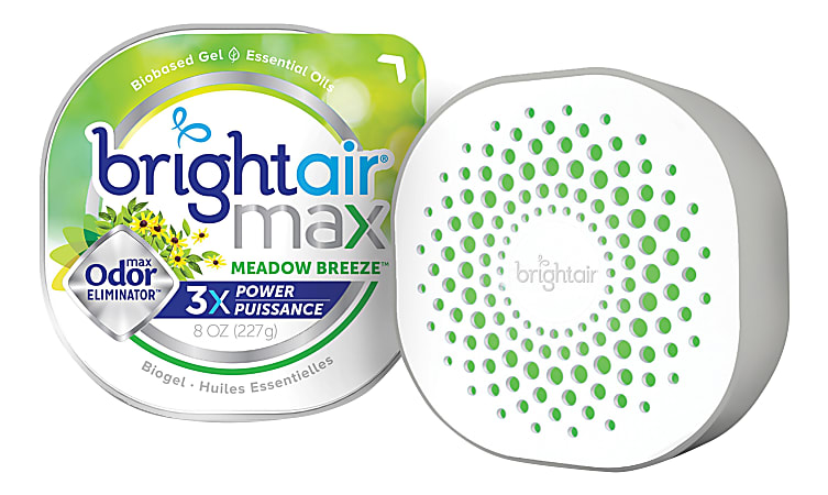 Bright Air Max Scented Gel Odor Eliminator - Gel - 8 oz - Meadow Breeze - 1 Each - Odor Neutralizer, Phthalate-free, Paraben-free, BHT Free, Bio-based, Formaldehyde-free, NPE-free