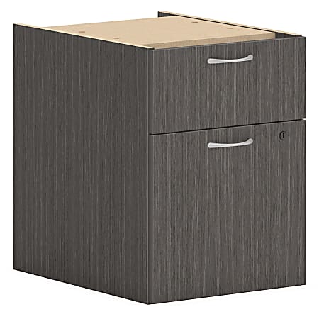 HON Mod HLPLPHBF Pedestal, 20"H x 15"W x 20"D, 2 x Box, File Drawer(s), Slate Teak
