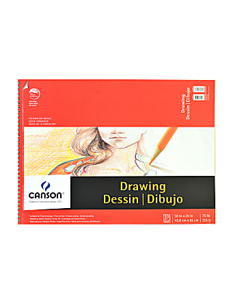 Canson Foundation Drawing Pads, 18" x 24", 30 Sheets, Pack Of 2