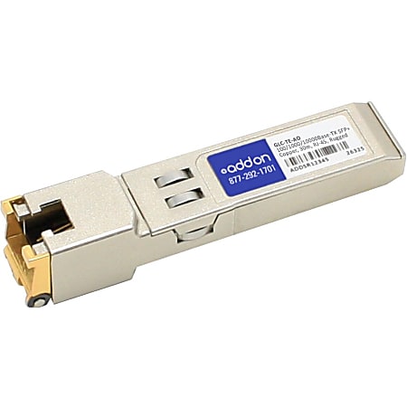 AddOn Cisco GLC-TE Compatible TAA Compliant 10/100/1000Base-TX SFP Transceiver (Copper, 100m, RJ-45, Rugged) - 100% compatible and guaranteed to work