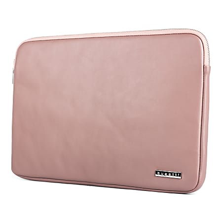 Bugatti Vegan Leather Laptop Sleeve With 14" Laptop Compartment, Pink