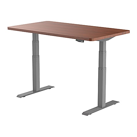 Loctek SanoDesk Pro Height Adjustable Desk 55 W SilverMahogany