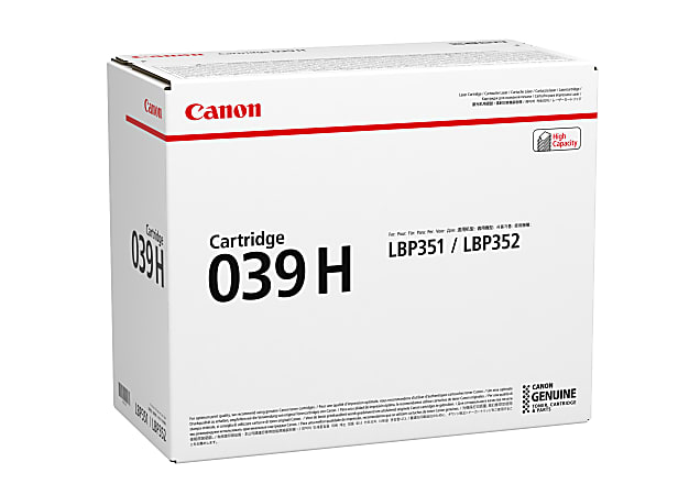 Canon® 039H High-Yield Black Toner Cartridge, 0288C001