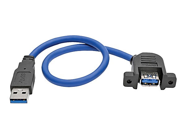 Tripp Lite 1ft USB 3.0 Superspeed Panel Mount Type-A Extension Cable M/F -640 MB/s - Extension Cable - U324001APM