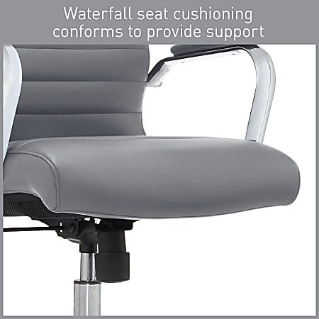 Realspace Modern Comfort Winsley Bonded Leather Mid Back Manager