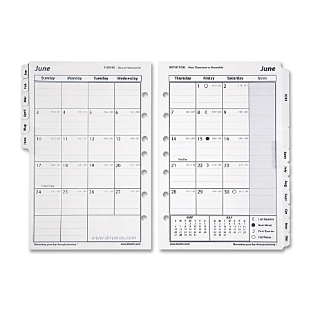 SKILCRAFT DayMax 50percent Recycled GLE Monthly Calendar Refill 5 12 x ...