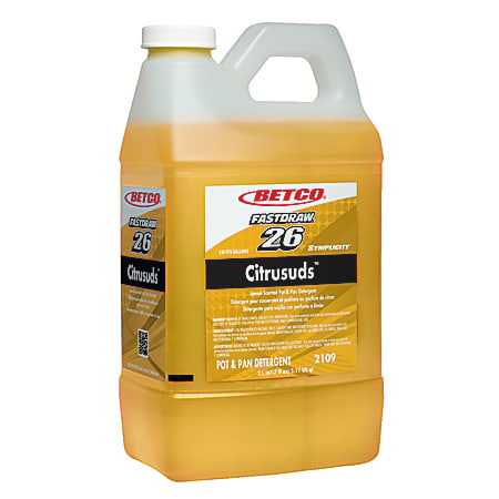 Betco® Symplicity™ Citrusuds™ Concentrated Pot & Pan Detergent, Citrus Floral Scent, 67.6 Oz Bottle, Case Of 4
