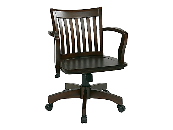 Office Star Deluxe Wood Bankers Chair Espresso Office Depot