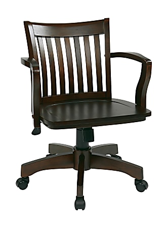 Office Star™ Deluxe Wood Banker's Chair, Espresso