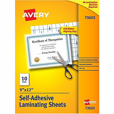 BLACK+DECKER Self-Adhesive Laminating Sheets, Letter Size, 10 Pack