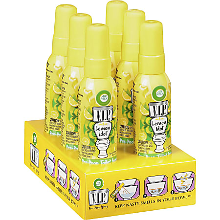 Air Wick V.I.P. Pre-Poop Spray - Spray - 1.9 fl oz (0.1 quart) - Lemon Idol - 6 / Carton