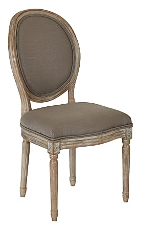 Ave Six Lillian Oval-Back Chair, Klein Otter/Light Brown
