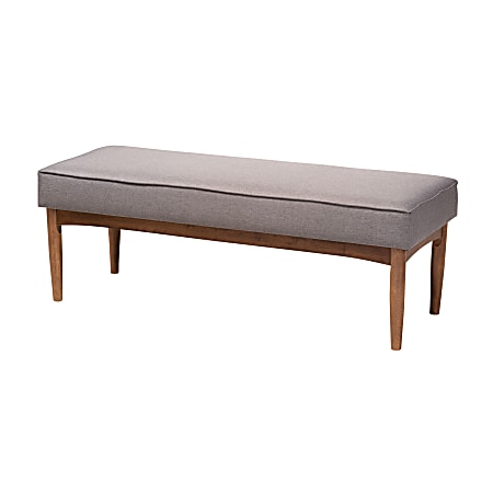 Baxton Studio 9308 Bench, 16-1/2"H x 46-1/2"W x 18"D, Gray/Walnut