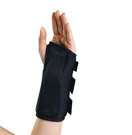 Medline Wrist Splint, Left, Small, 8", Black