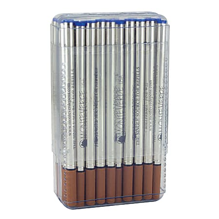 Monteverde® Rollerball Refills For Waterman Rollerball Pens, Fine Point, 0.5 mm, Blue, Pack Of 50 Refills