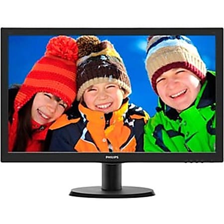 Philips V-line 243V5LSB 23.6" LED LCD Monitor - 16:9 - Black Hairline, Textured Black - 1920 x 1080 - 16.7 Million Colors - 250 Nit - 5 ms - 60 Hz Refresh Rate - DVI - VGA