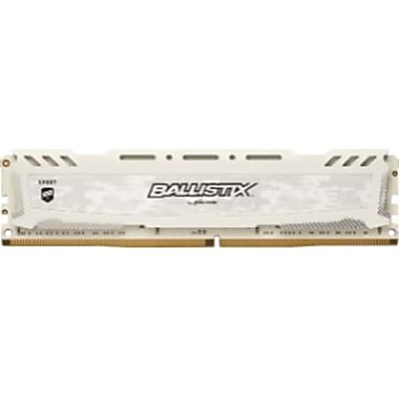 Crucial Ballistix Sport LT White 16GB DDR4-2666 UDIMM - 16 GB (1 x 16 GB) - DDR4-2666/PC4-21300 DDR4 SDRAM - CL16 - 1.20 V - Non-ECC - Unbuffered - 288-pin - DIMM