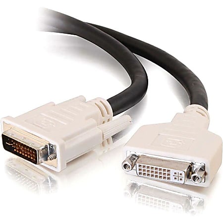 C2G 2m DVI-I M/F Dual Link Digital/Analog Video Extension Cable (6.5ft) - DVI-I Male - DVI-I Female - 6.56ft - Black