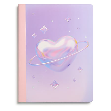 Eccolo CompBook, 7-1/2” x 9-3/4", 1 Subject, College Rule, 80 Sheets, Heart