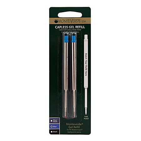 BLUE MONTEVERDE Ballpoint Parker Style GEL Pen Refill BROAD / BOLD 10 