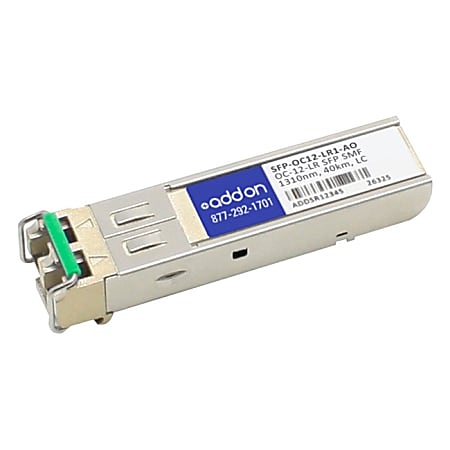 AddOn Cisco SFP-OC12-LR1 Compatible TAA Compliant OC-12-LR SFP Transceiver (SMF, 1310nm, 40km, LC)