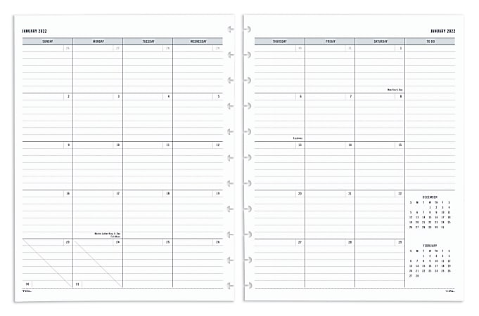 TUL Discbound Monthly Planner Refill With 12 Tab Dividers Letter Size Gray  January To December 2023 - Office Depot