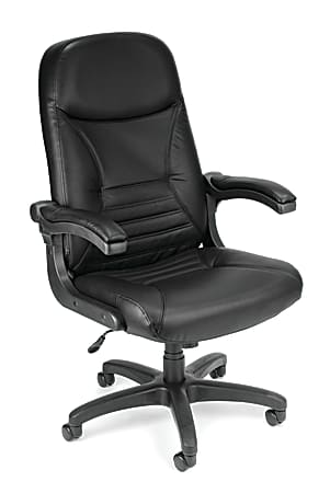 OFM MobileArm Ergonomic Bonded Leather High-Back Conference Chair, Black