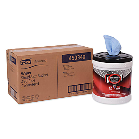 Advanced ShopMax Wiper 450, 8.5 x 10, Blue, 200/Bucket, 2 Buckets/Carton
