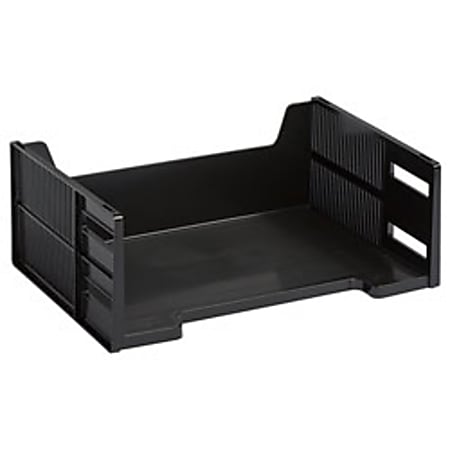 Eldon® High-Capacity Stackable® Desk Tray, Front Load, Letter, Black