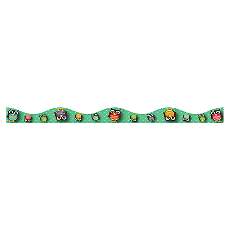 Ashley Colorful Owls Magnetic Border - Fun Theme/Subject - 12 (Scalloped Border) Shape - Magnetic - Owl Pattern - Durable, Damage Resistant, Long Lasting - 1" Height x 144" Width - Multicolor - 1 Pack