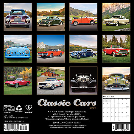 2026 Willow Creek Press Art Design Monthly Wall Calendar 12 x 12 ...