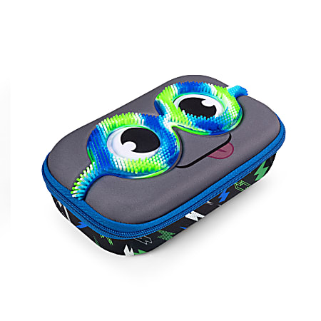 ZipIt Zipper School Box, 3”H x 6”W x 4”D, Sensory Blue/Green Eyes