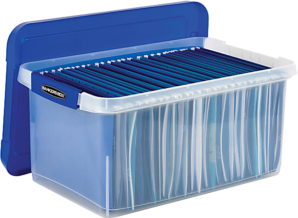 Bankers Box Waste And Recycling Bins Extra Large Size 30 x 18 x 18  50percent Recycled WhiteBlue Pack Of 10 - Office Depot