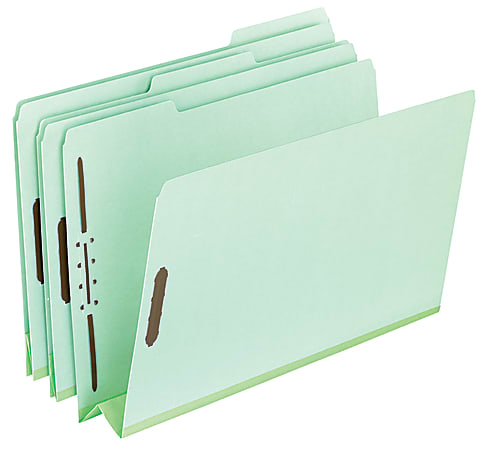 Pendaflex® Extra-Sturdy Pressboard Fastener Folders, 3" Expansion, 8 1/2" x 14", Legal Size, Light Green, Pack Of 25