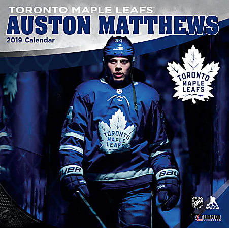 Turner Sports Monthly Wall Calendar, 12" x 12", Toronto Maple Leafs Auston Matthews, January to December 2019